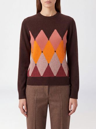 Ballantyne Maglia girocollo in puro cashmere con motivo a rombi