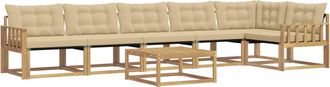 vidaXL Conjunto De Sof&aacute;s De Exterior 7 Uds. Y Beige Vidaxl