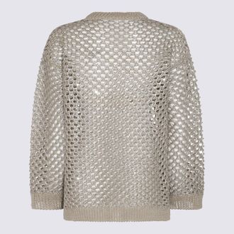 Valentino Womens Sweaters Ecru-Silver _li Pa Ecru/silver
