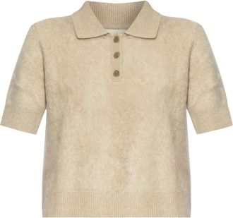 Lisa Yang Carolyn buttoned collared polo top - Neutrals