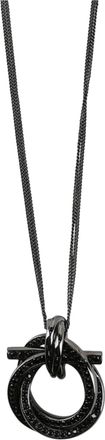 Ferragamo Gancini Crystal-Embellished Pendant Necklace
