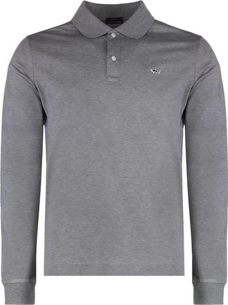 Paul & Shark Klassieke polo met lange mouwen - Heren - Polos - Grijs - XL - Katoen - Tops
