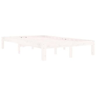 Berkfield Home Beautiful Bed Frame White Solid Wood Pine 120x200 cm | Size: Small Double