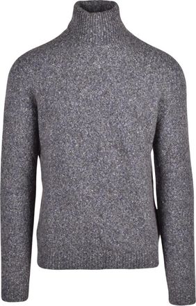 Roberto Collina Maglione Collo Alto - Heren - Coltruien - Grijs - XL - Katoen - Truien & Vesten