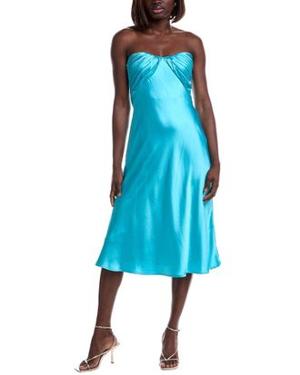 Monique Lhuillier Imara Satin Midi Dress