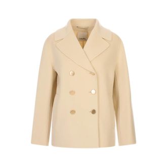 Max Mara Blazers, female, Beige, Size: 2XS Double-breasted Caban Jacket