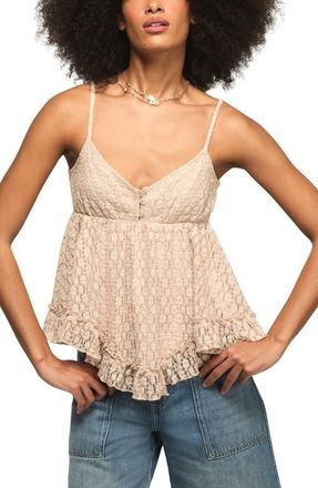 Lucky Brand Ruffle Lace Babydoll Camisole in Almond Peach at Nordstrom, Size Xx-Large