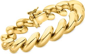 Ross-Simons Italian 18kt Gold Over Sterling Large San Marco Bracelet