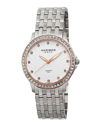 Akribos XXIV Akribos Xxiv Womens Stainless Steel Diamond Watch