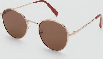 Mango Occhiali da sole montatura metallica tonda oro - Donna - Taglia unica - MANGO