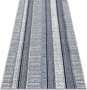 RugsX Rugsx - Alfombra De Cuerda Sisal Color 47276/396 Rayas Blanco White 140x200 Cm