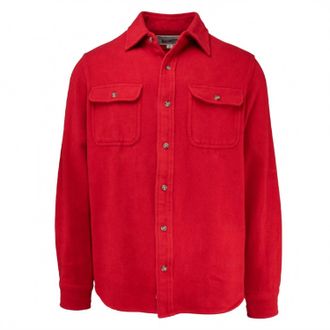 Schott NYC Men Flannel Work Shirt In Red