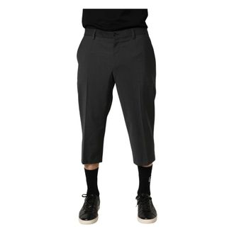 Dolce & Gabbana Cropped Trousers, male, Gray, Size: 2XL Wool Cropped Chino Trouser Pants