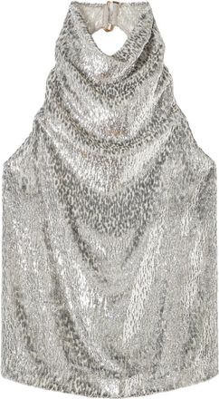 Stella McCartney Silver Textured Halter Neck Top