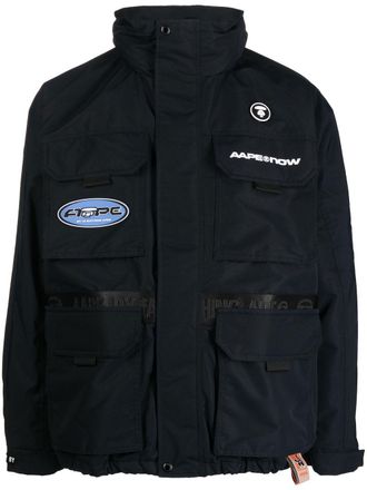 Aape By A Bathing Ape logo-print lightweight jacket - men - Polyester/Polyester/Polyester - M - Black