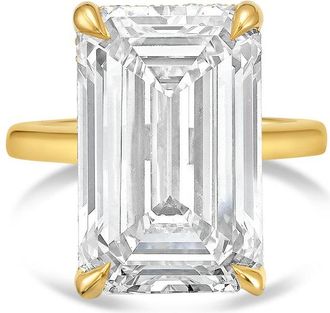 Diana M. Jewels 18kt yellow gold 10.00 ct lab grown emerald diamond solitaire ring