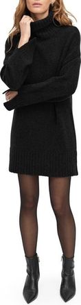 Favorite Daughter The St. James Long Sleeve Turtleneck Wool Blend Sweater Dress in Black at Nordstrom, Size X-Small