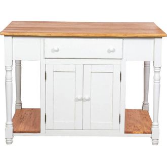 Biscottini International Biscottini - Banco De Trabajo Bifacial De Madera Maciza De Tilo Armaz&oacute;n Blanco Envejecido Con Plan Acabado Con Efecto Natural 130 X80x88 Cm