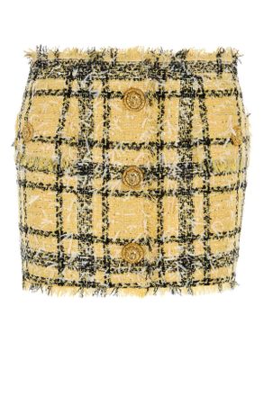 Balmain Embroidered Tweed Mini Skirt
