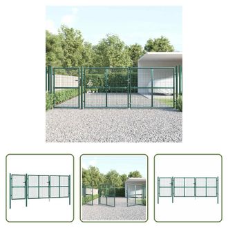 vidaXL Vidaxl Puerta De Jard&iacute;n De Malla Verde 400x125 Cm Acero Galvanizado