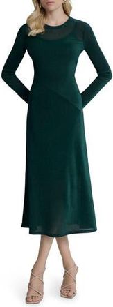DKNY Long Sleeve Fit & Flare Dress in Pine Grove at Nordstrom Rack, Size 16