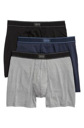 Saxx Assorted 3-Pack Daytripper Comfort Stretch Boxer Briefs in Black/Grey/Navy at Nordstrom, Size X-Large