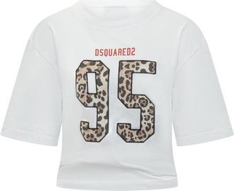 Dsquared2 White Graphic Crew Neck T-Shirt