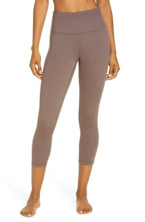Zella Studio Lite Crop Leggings in Grey Sparrow at Nordstrom, Size Small