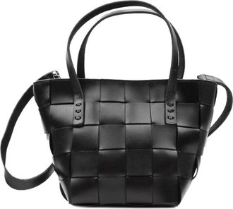 Dragon Diffusion Zwarte Geweven Leren Mini Tote - Dames - Shoppers - Zwart - ONE Size - Leer - Tassen