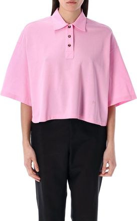 Bottega Veneta Pink Cropped Cotton Polo