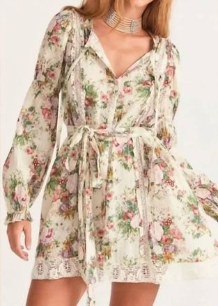 LoveShackFancy Shining Gemstone Fria Mini Dress In Multi