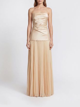 Solace London Abito lungo in crepe pliss&egrave;