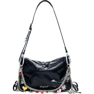 Desigual Charm Strap Faux Leather Shoulder Bag in Black at Nordstrom