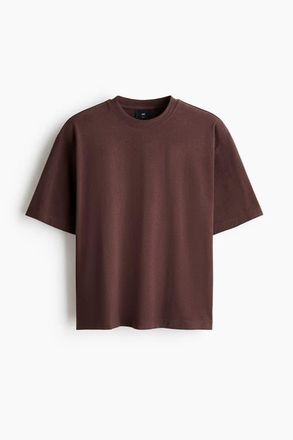 H&M Loose Fit Boxy-style T-shirt in Dark Brown at Nordstrom, Size Xx-Large