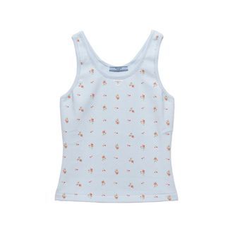 Prada Bouquet Print Ribbed Knit Top