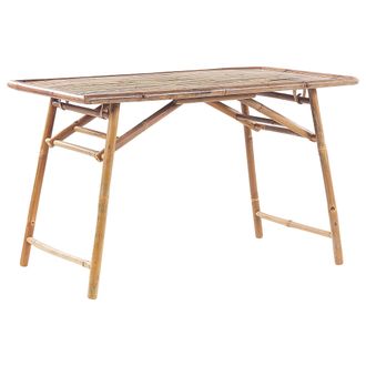 Beliani Beliani - Mesa De Jard&iacute;n De Madera De Bamb&uacute; Clara 120 X 69 Cm Plegable Exterior Molise