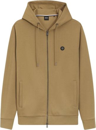 HUGO BOSS Hugo Boss-Cardigan - Heren - Vesten met rits - Beige - L - Hoodies & sweatvesten