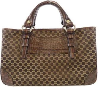 Celine Pre-owned Handbags, female, Brown, Size: ONE SIZE Pre-owned Boogie Canvas Leather Handbag