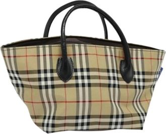 Burberry Pre-owned Handbags, female, Beige, Size: ONE SIZE Pre-owned Nylon Tote