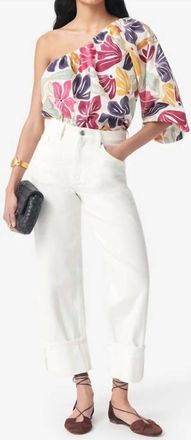 Vanessa Bruno Floral Glisa Long Sleeve Blouse In White Multi