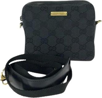Gucci Borsa a spalla in tela GG in pelle Pre-owned nera - - Pre-owned - Donna - Nero - ONE SIZE