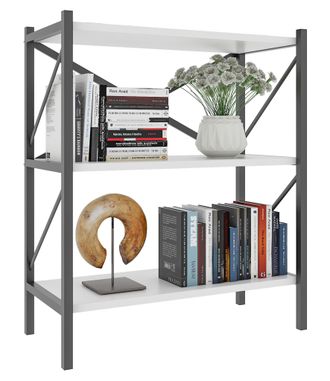 ebuy24 Ebuy24 - Vcm Madera Metal Almacenamiento Estante Estante Decoraci&oacute;n Libros Estante Estante Insasi 2 (blanco)