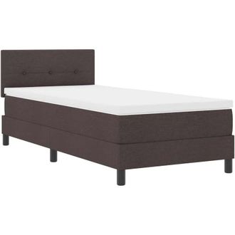 vidaXL Vidaxl - Cama Box Spring Con Colch&oacute;n Marr&oacute;n Oscuro 100 X 200 Cm Tela