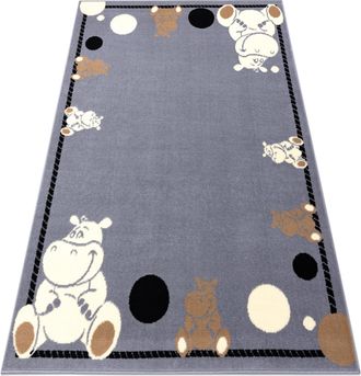 RugsX Rugsx - Alfombra Bcf Flash Hippo 3993 - Hipop&oacute;tamo Gris Grey 160x220 Cm