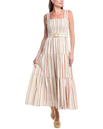 Anne Klein Patio Linen-Blend Maxi Dress