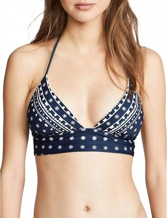 Shoshanna Lace Back Bikini Top In Navy