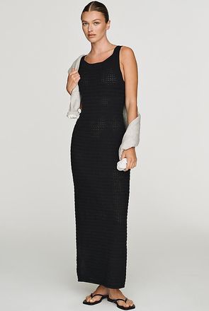 Varley Cusack 100% Cotton Knit Midi Dress