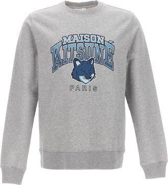 Maison Kitsun&eacute; Grey Campus Fox Sweatshirt