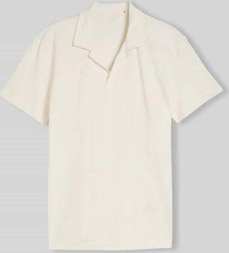 Tom Tailor Regular Fit Poloshirt aus Baumwoll-Mix mit Resortkragen in Offwhite Melange, Gr&ouml;&szlig;e XXXL