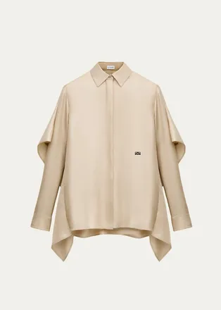 Loewe Silk-Blend Cape Shirt